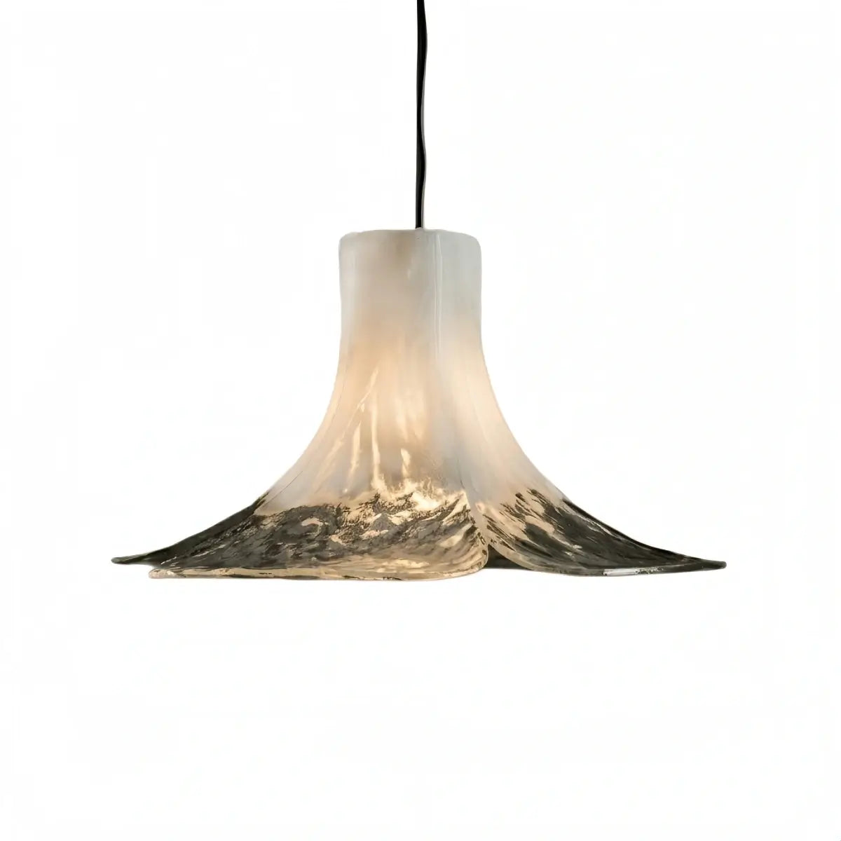 Modern Flower Glass Pendant Light -- White/Green/Smoked